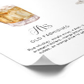 Elegante Waterverf Zijn Haar Signature Drink Bruil Poster (Hoek)