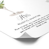 Elegante Waterverf Zijn Haar Signature Drink Bruil Poster (Hoek)