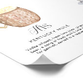 Elegante Waterverf Zijn Haar Signature Drink Bruil Poster (Hoek)