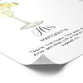 Elegante Waterverf Zijn Haar Signature Drink Bruil Poster (Hoek)