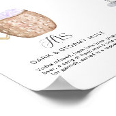 Elegante Waterverf Zijn Haar Signature Drink Bruil Poster (Hoek)