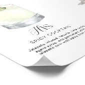 Elegante Waterverf Zijn Haar Signature Drink Bruil Poster (Hoek)