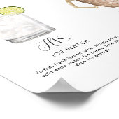 Elegante Waterverf Zijn Haar Signature Drink Bruil Poster (Hoek)