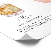 Elegante Waterverf Zijn Haar Signature Drink Bruil Poster (Hoek)