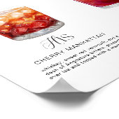 Elegante Waterverf Zijn Haar Signature Drink Bruil Poster (Hoek)