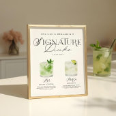 Elegante Waterverf Zijn Haar Signature Drink Bruil Poster