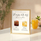 Elegante Waterverf Zijn Haar Signature Drink Bruil Poster