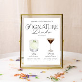 Elegante Waterverf Zijn Haar Signature Drink Bruil Poster