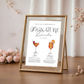Elegante Waterverf Zijn Haar Signature Drink Bruil Poster