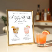 Elegante Waterverf Zijn Haar Signature Drink Bruil Poster