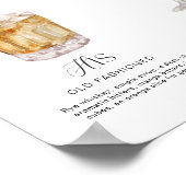 Elegante Waterverf Zijn Haar Signature Drink Bruil Poster (Hoek)