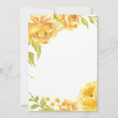 Elegante Waterverf Zomer Geel Bloemen Huwelijk Kaart (Achterkant)