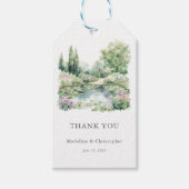 Elegante waterverf zomer tuin landschap cadeaulabel (Voorkant)