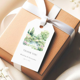 Elegante waterverf zomer tuinterrein cadeaulabel