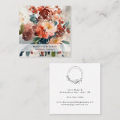 Elegante Waterverf zomerbloemen uw Logo Vierkante Visitekaartje (Voorkant / Achterkant)