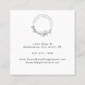 Elegante Waterverf zomerbloemen uw Logo Vierkante Visitekaartje (Achterkant)