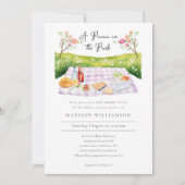 Elegante Waterverf Zomerse Baby shower Picknick Kaart (Voorkant)