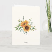 Elegante Waterverf Zonnebloem Moederdag kaart (Achterkant)