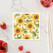 Elegante Waterverf Zonnebloem Servet (Insitu)