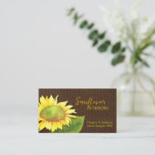 Elegante Waterverf Zonnebloem Uniek Visitekaartje (Staand voorkant)