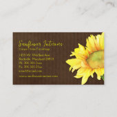 Elegante Waterverf Zonnebloem Uniek Visitekaartje (Achterkant)