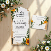 Elegante Waterverf Zonnebloem Zomer Bloemen Huweli All In One Uitnodiging