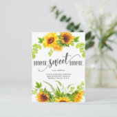 Elegante Waterverf Zonnebloemen Bewegende aankondi Briefkaart (Staand voorkant)