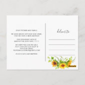 Elegante Waterverf Zonnebloemen Bewegende aankondi Briefkaart (Achterkant)