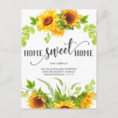 Elegante Waterverf Zonnebloemen Bewegende aankondi Briefkaart (Voorkant)