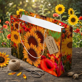 Elegante waterverf zonnebloemen - bloemengeschenkz groot cadeauzakje