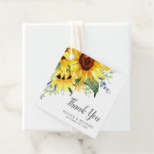 Elegante Waterverf zonnebloemen bruiloft dank u Bedankjes Labels (In situ)