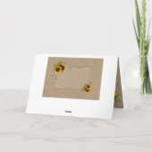 Elegante Waterverf Zonnebloemen Bruiloft op Jute Bedankkaart (Achterkant)