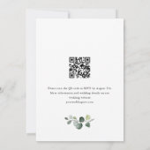 Elegante waterverf zonnebloemen eucalyptus bruilof kaart (Achterkant)