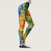 Elegante waterverf zonnebloemvelden schilderij leggings (Rechts)