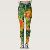 Elegante waterverf zonnebloemvelden schilderij leggings (Voorkant)