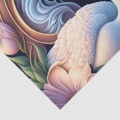 Elegante Waterverf zwaan in oosterse bloem Tissuepapier (Detail)