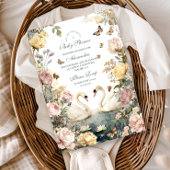 Elegante Waterverf Zwanen Baby shower Kaart