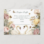 Elegante Waterverf Zwanen Diapper Raffle Informatiekaartje (Voorkant)