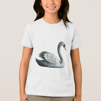 Elegante Waterverf Zwanenmeer Vogel Nursery Kunst Tri-Blend Shirt