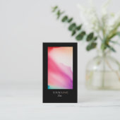 Elegante Waterverf zwarte rand Visitekaartje (Staand voorkant)