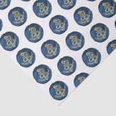 Elegante waterverfanker marineblauw kust- maritiem tissuepapier (Detail)