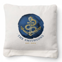 Elegante waterverfanker Nautisch naam Navy Blue