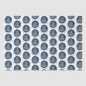 Elegante waterverfanker Nautisch naam Navy Blue Tissuepapier (Voorkant)