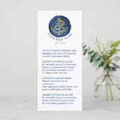 Elegante waterverfanker Nautische naam Navy-blauw Menu (Staand voorkant)