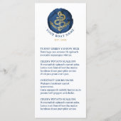 Elegante waterverfanker Nautische naam Navy-blauw Menu (Voorkant)