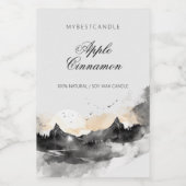 Elegante Waterverfbergen Kaars Voedselcontainer Etiket (Enkel label)