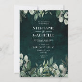 Elegante waterverfblad botanicals jachtdoekgroen kaart (Voorkant)