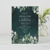 Elegante waterverfblad botanicals jachtdoekgroen kaart (Staand voorkant)