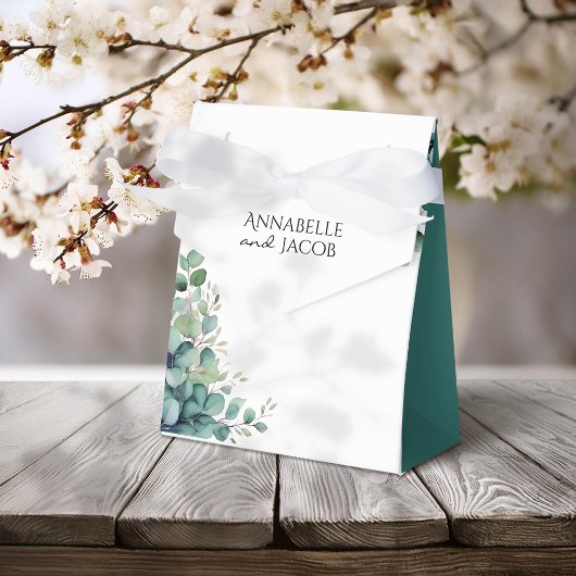 Elegante waterverfbladeren cadeaudoos voor de brui bedankdoosjes