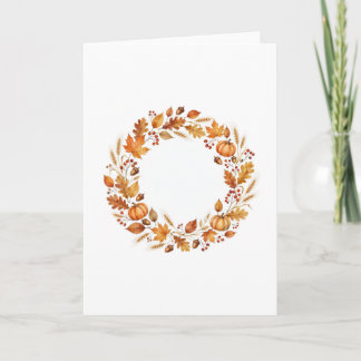 Elegante waterverfkrans Thanksgiving kaart